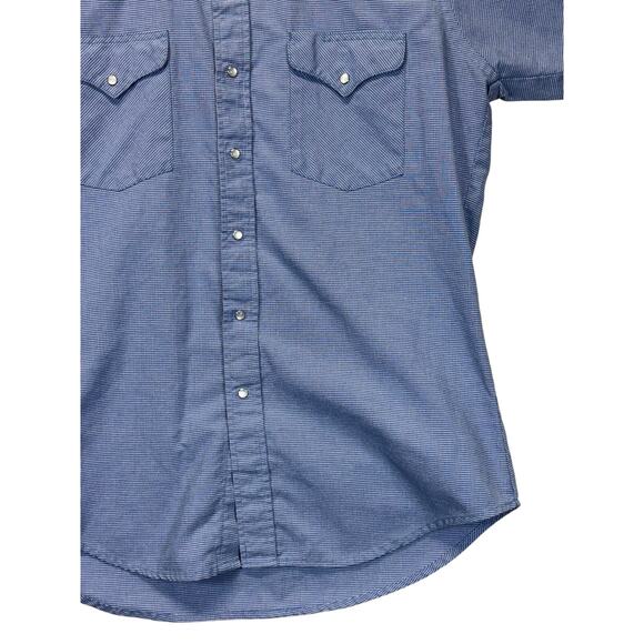 Ruddock Women's Western Pearl Snap Shirt Blue Short Sleeve Size M Preowned - Picture 10 of 11